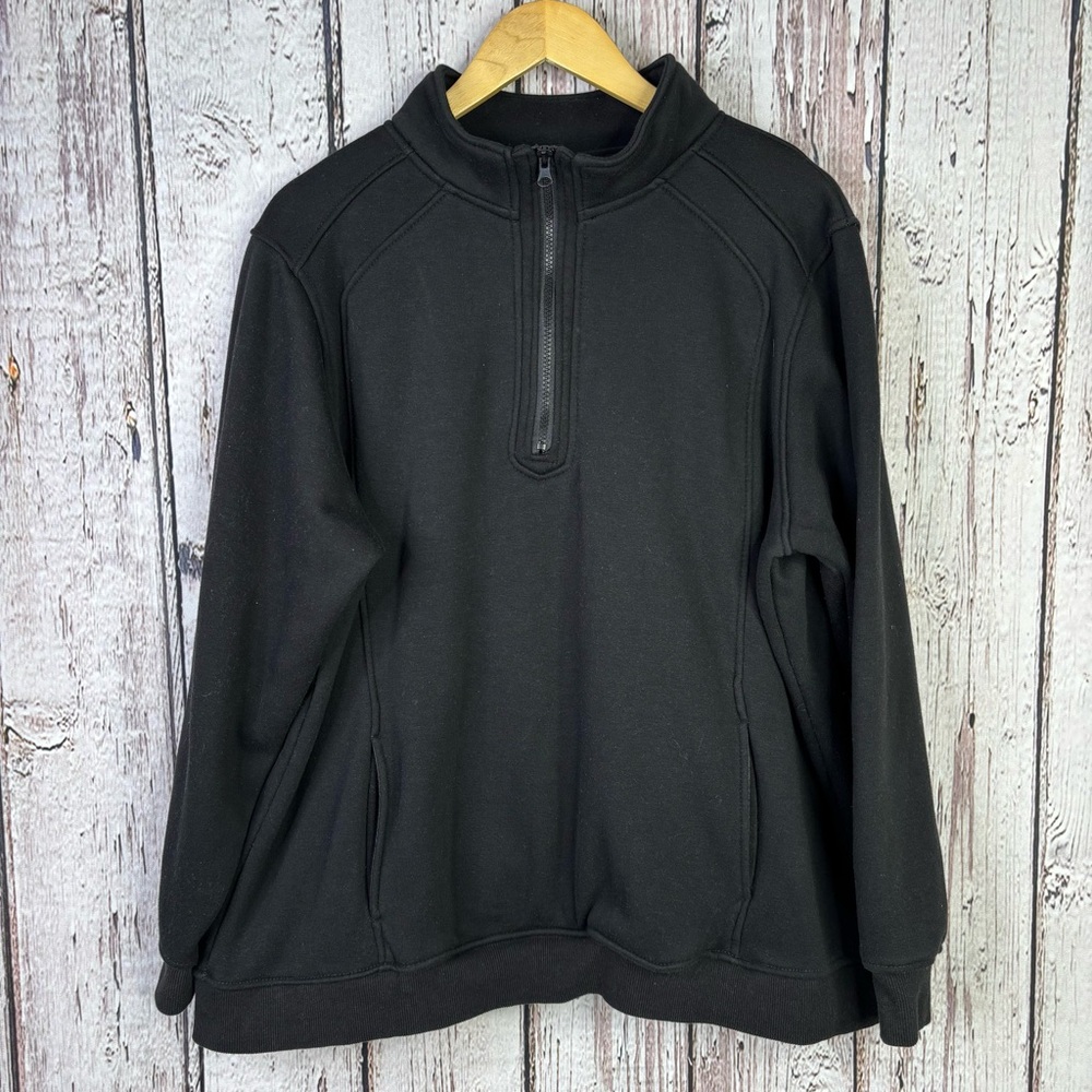 Mono B Women’s Plus Size 3X Black Quarter Zip Pullover Sweatshirt Faux Fur Lined
